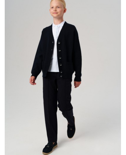 Кардиган трикотажный для девочек тёмно-синий