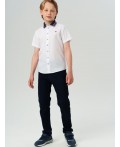 Сорочка текстильная для мальчиков (regular fit) белый,тёмно-синий
