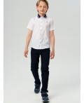 Сорочка текстильная для мальчиков (regular fit) белый,тёмно-синий