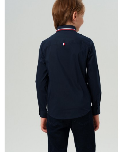 Сорочка текстильная для мальчиков (regular fit) тёмно-синий