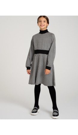 Платье трикотажное для девочек черный,белый