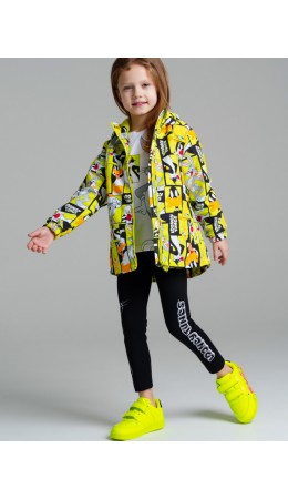 Куртка текстильная с полиуретановым покрытием для девочек (ветровка) разноцветный