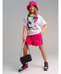 Шорты трикотажные для девочек малиновый