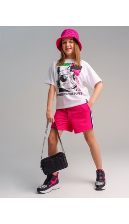 Шорты трикотажные для девочек малиновый