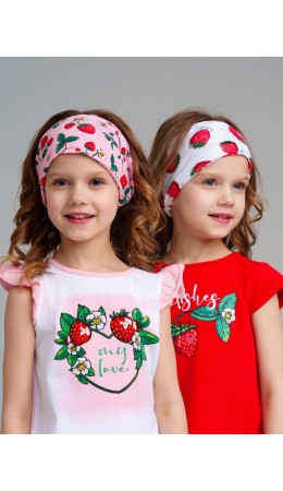 Косынка трикотажная для девочек, 2 шт в комплекте белый,розовый,разноцветный