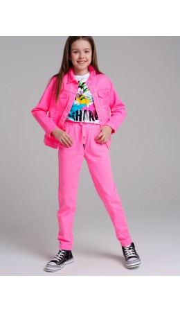Брюки текстильные для девочек розовый