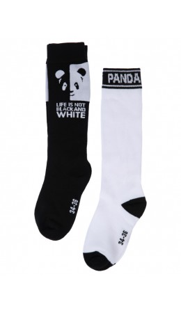 Гольфы трикотажные для девочек, 2 пары в комплекте черный,белый