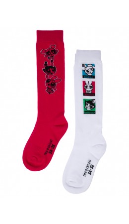 Гольфы трикотажные для девочек, 2 пары в комплекте белый,розовый