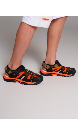 Сандалии для мальчиков черный,хаки,оранжевый