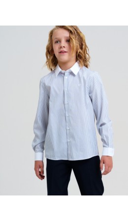 Сорочка текстильная для мальчиков (comfort fit) серый,черный,белый