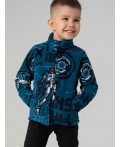 Куртка трикотажная для мальчиков Синий, Белый, Голубой, Бирюзовый