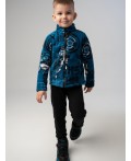 Куртка трикотажная для мальчиков Синий, Белый, Голубой, Бирюзовый