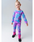 Термокомплект трикот. для девочек: фуфайка (футболка) с длин. рук, брюки для эпизод. использования Розовый, Фиолетовый