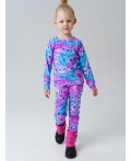 Термокомплект трикот. для девочек: фуфайка (футболка) с длин. рук, брюки для эпизод. использования Розовый, Фиолетовый
