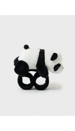 Игрушка-браслет меховой на руку - Панда черный,белый