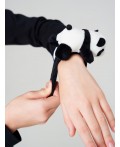 Игрушка-браслет меховой на руку - Панда черный,белый