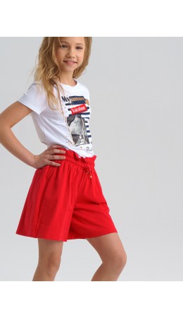 Шорты трикотажные для девочки красный