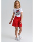 Шорты трикотажные для девочки красный