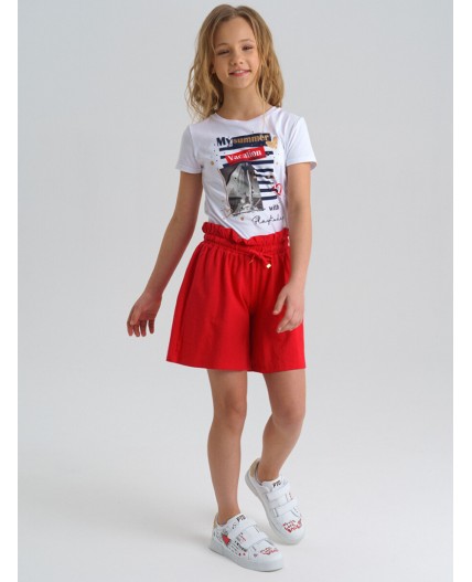 Шорты трикотажные для девочки красный
