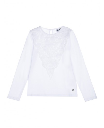 Блузка трикотажная для девочки белый