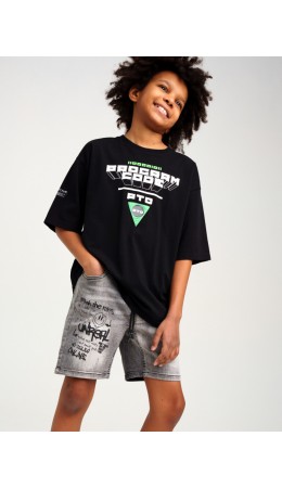 Шорты текстильные джинсовые для мальчиков разноцветный