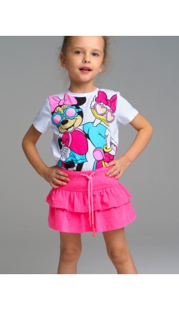 Юбка-шорты трикотажные для девочек фуксия