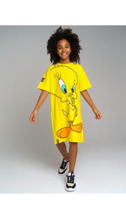 Платье трикотажное для девочек жёлтый