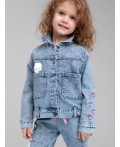 Куртка текстильная джинсовая для девочек голубой