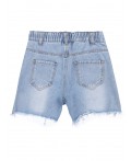 Шорты текстильные джинсовые для девочек голубой
