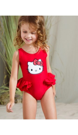 Купальник трикотажный для девочек красный