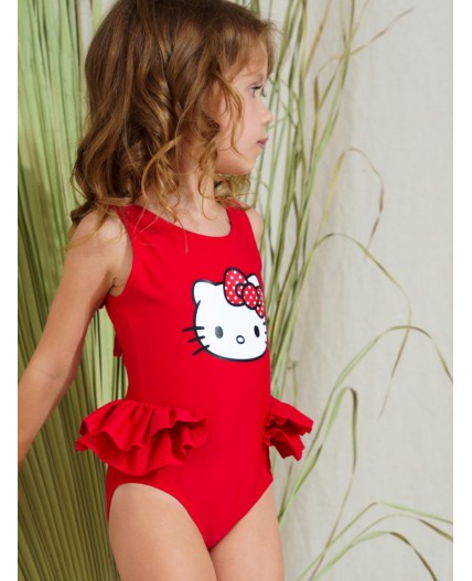 Купальник трикотажный для девочек красный