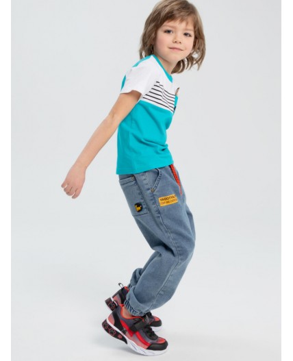 Брюки текстильные джинсовые для мальчиков синий