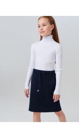 Юбка из футера тёмно-синий