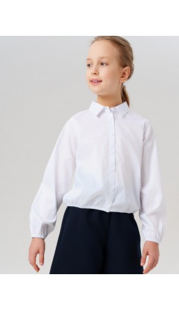 Блузка текстильная для девочки белый