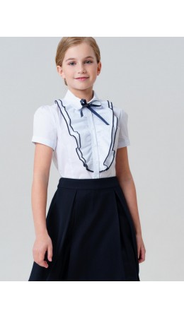 Блузка текстильная для девочки белый