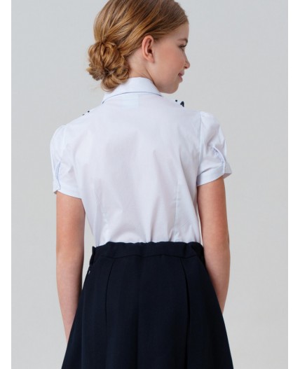 Блузка текстильная для девочки белый