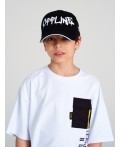 Кепка текстильная для мальчиков черный,белый