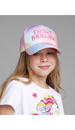 Кепка текстильная для девочек разноцветный