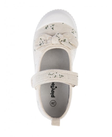 Туфли текстильные для девочки бежевый