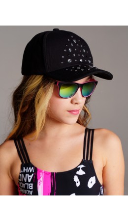 Кепка текстильная для девочек черный