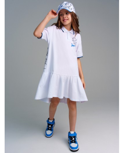 Платье трикотажное для девочек белый