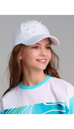 Кепка текстильная для девочек белый