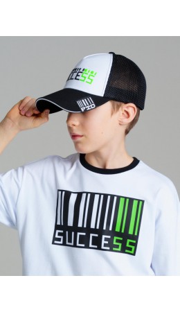 Кепка текстильная для мальчиков черный,белый