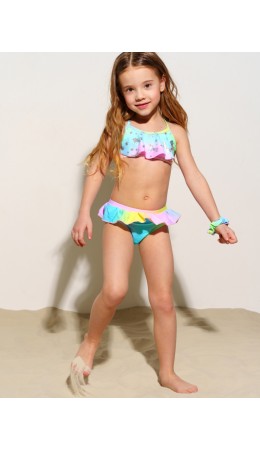 Плавки трикотажные для девочек разноцветный