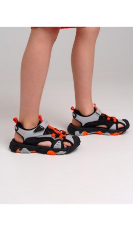 Сандалии для мальчиков черный,серый,оранжевый