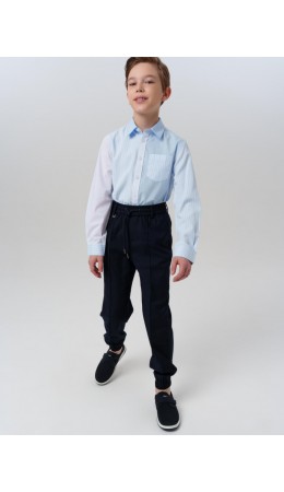 Брюки текстильные для мальчиков (джогеры) тёмно-синий