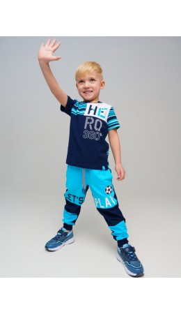 Брюки трикотажные для мальчиков тёмно-синий,синий