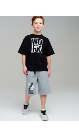 Шорты трикотажные для мальчиков светло-серый