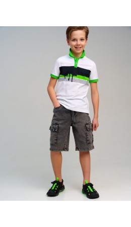 Шорты текстильные джинсовые для мальчиков светло-серый
