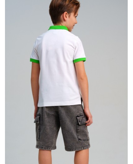 Шорты текстильные джинсовые для мальчиков светло-серый